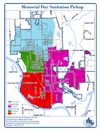 Memorial Day 2022 Holiday Sanitation Map