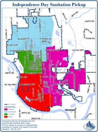 Independence Day 2022 Holiday Sanitation Map